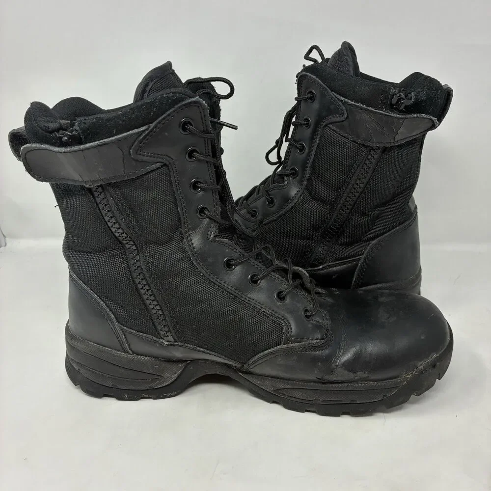 MAELSTROM Tac Force / Tactical 8” Boots Black Zipper Men’s Size US 11.5 Lace Up
